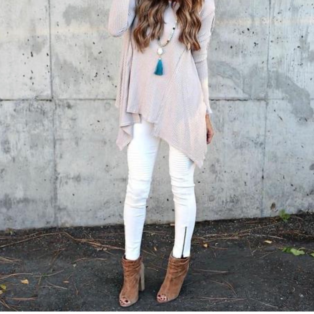 ✨RESTOCK✨White stretch Motto jeggings zipper Trim - Picture 7 of 7